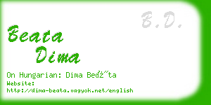 beata dima business card